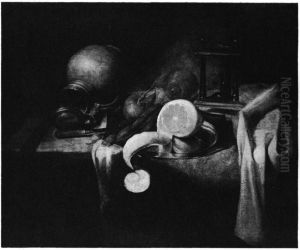 Still life with overturned jug by Joost Ferdenandes