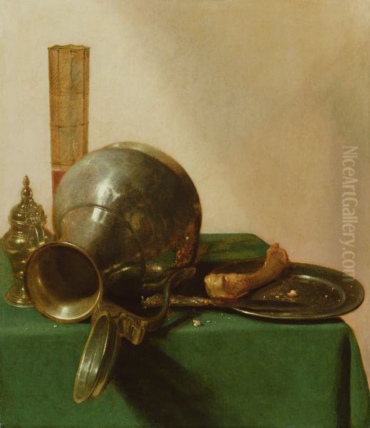 Still life with pasglas and overturned jug on a table - view 1