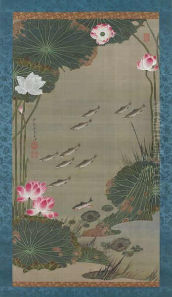 Fish in a lotus pond - view 1
