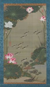 Fish in a lotus pond by Ito Jakuchu