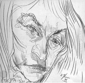 Self Portrait, with long hair by Stanislaw Ignacy Witkiewicz (Witkacy)