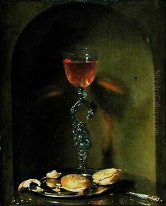 Still Life with Bread and Wine Glass by Willem Kalf