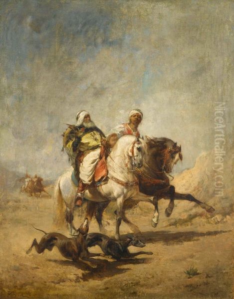 Two Bedouins hunting - view 1