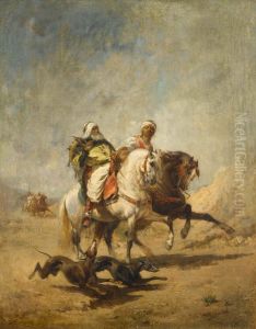 Two Bedouins hunting by Nicolas Sicard