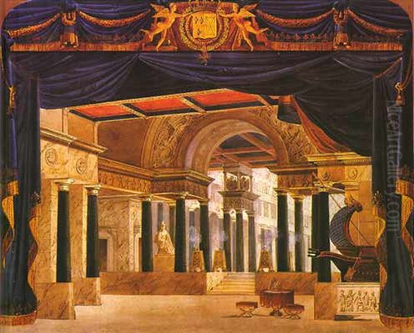 Set design for the opera Le siege de Corinthe, Paris, 1826. - view 1