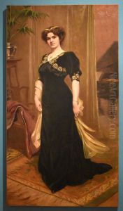 Portrait de femme en pied by Servais Joseph Detilleux