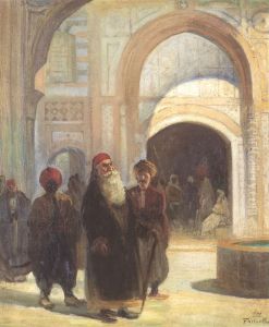 Emir Bashir and Sheikh Nasif al-Yaziji at Beiteddine Palace. by Moustafa Farroukh