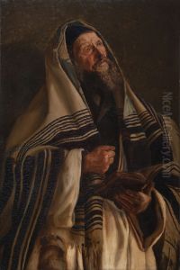 A Rabbi at prayer by Hubert von Herkomer