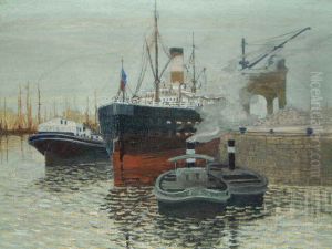 Schiffe im Hafen by Hugo Baar
