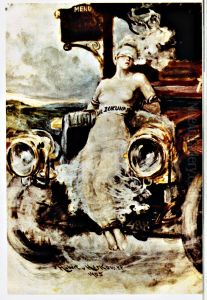 Die Zukunft ans Automobil gefesselt by Hubert von Herkomer