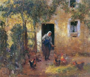 Le nourrisage des poules by Evariste Carpentier