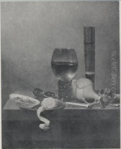 Still life with roemer, pipe, and fallen pitcher