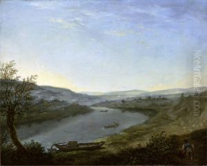 Die Elbe bei Blasewitz oberhalb Dresdens am Morgen