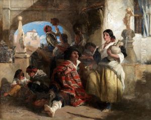 Spanish peasants at the well by John Phillip