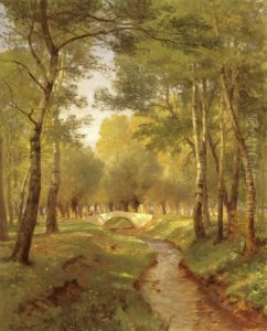 Waldbach mit Brucke by Hugo Darnaut