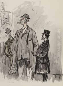 Karikatur av Johannes Muller, Jacob Gloersen og Ragnvald Gjerlow