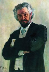 Portrait of the cellist Aleksander Valerianovich Wierzbillowicz by Repin Iliya