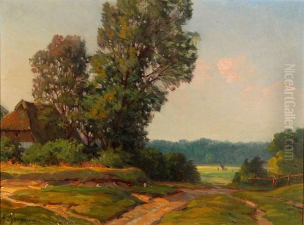 Wiesenlandschaft mit Bauernhaus - view 1