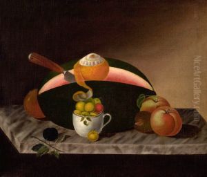 Still Life with Fruit and Gold Band Cup by unknown