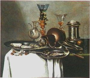 Still life with oysters and hazelnuts