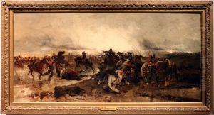 artiglieria francese minacciata da un assalto degli ulani nel 1870
