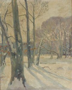 Winter scene from Jaegersborg Dyrehave.