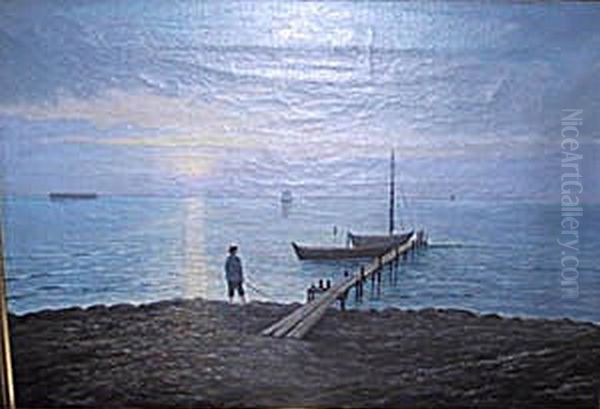 Coastal view with a fisherman. - view 1