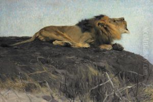 Brullender Lowe by Wilhelm Kuhnert