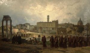 Capuchin Procession on the Roman Forum by Wilhelm Ludwig Friedrich Riefstahl