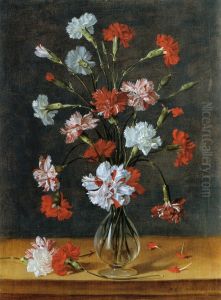 Flowers in a glass vase on a table Flowers in a glass vase on a table