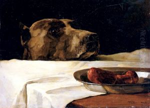 Dogge mit Wurstschussel. >>Caesar am Rubikon<< by Wilhelm Heinrich Trutbner