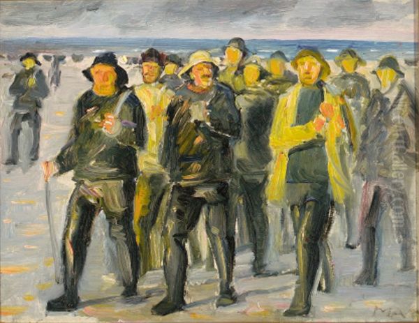 Study for Fishermen returning from Nordstranden, Skagen. - view 1