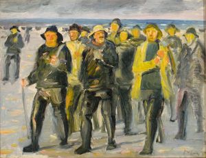 Study for Fishermen returning from Nordstranden, Skagen. by Michael Peter Ancher