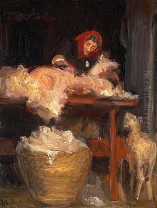 A sheep shearer. Study. A sheep shearer. Study.