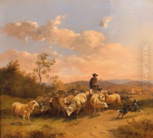Hirte mit Schafherde Hirte mit Schafherde
