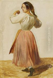 Study of a dancing Italian woman. by Wilhelm Marstrand
