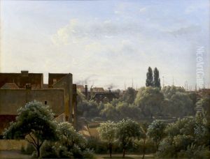 View from Charlottenborg Palace showing the Botanical Garden and the Royal Mint in Copenhagen, Denmark by Vilhelm Kyhn