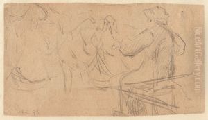 Sketch of Fiddlers and Dancers by Halfdan Egedius