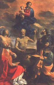 Madonna col Bambino e i santi Giacomo, Rocco, Giovanni Evangelista, Sebastiano e un papa martire