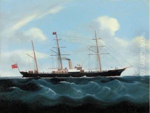 The British steamer Aberdeen in Far Eastern waters with a junk off her port bow by unknown