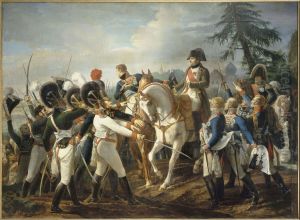 Napoleon harangue les troupes bavaroises et wurtembourgeoises a Abensberg, 20 avril 1809. by Jean Baptiste Debret