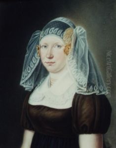 Portret van Aaltje Maathuis (1790-1835), echtgenote van Aries Nanning Dijkhuizen (1773-1850), schout en burgemeester van Slochteren by Wessel Lubbers