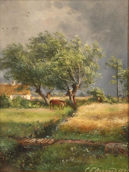 Landscape with farm and horses. - view 1
