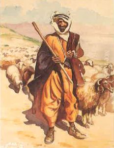 A Sheep herder at the outskirts of Baalbek.