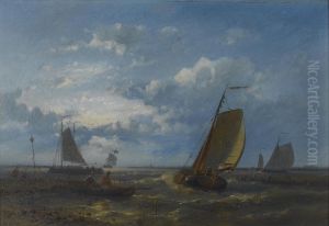 A calm anchorage by Abraham Hulk Senior