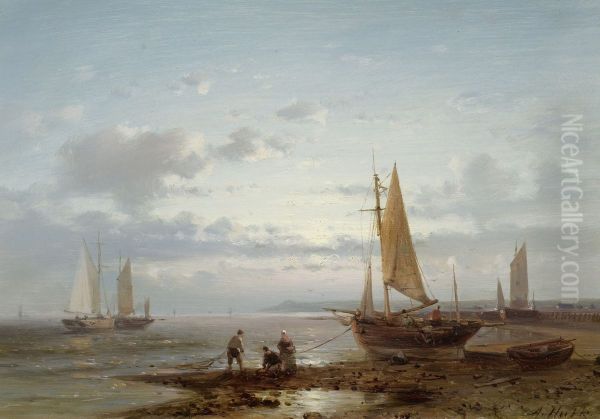Marine / Beach scene with fishermen (2) - view 1