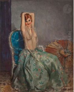 Woman with an Umbrella by William Ablett