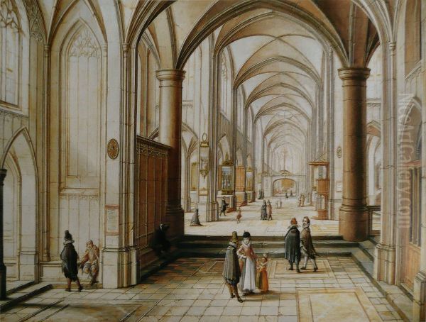 Interior of a Gothic Church - view 1