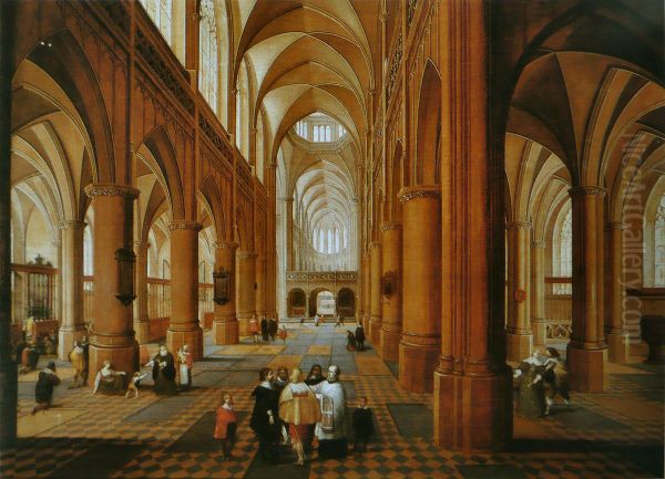 Interior of a Gothic Church - view 1