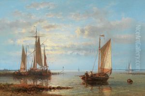 Sailing Boats on the Coast II by Abraham Hulk Senior